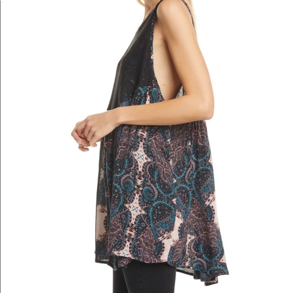 NWT Small Oversized Free People Count Me In Trapeze Tunic Top Black S Boho Lace - Picture 4 of 14